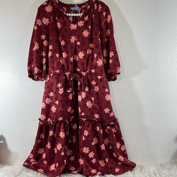 DRAPER JAMES Martina Popover Midi In Magnolia Dot Floral Size Medium - Picture 10 of 16